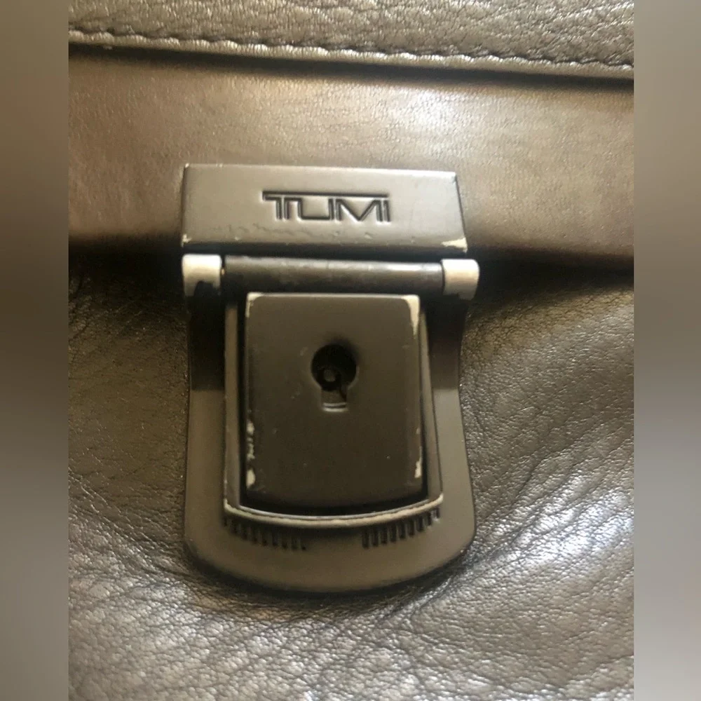 Black leather Tumi Laptop bag